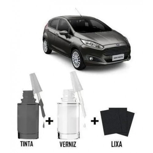 Tinta Tira Risco Automotivo Ford New Fiesta Cor Cinza Berlim