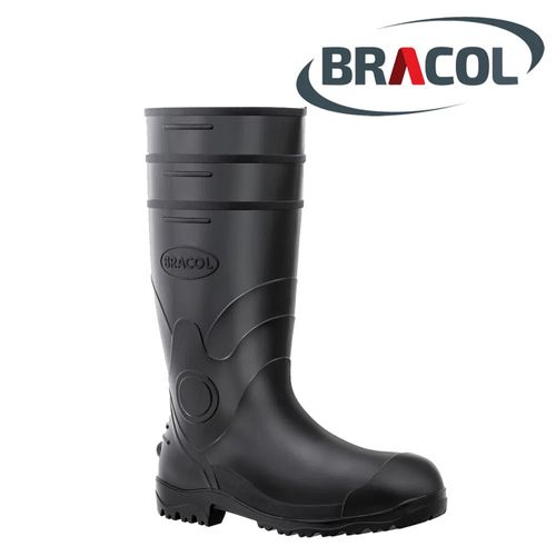 Bota Pvc Preta 35cm N42 Cano Longo Sem Bico Bracol