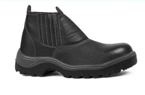 Bota de Couro Vaqueta Bico Aço sem Cadarço C/C Preta Nº45 Bracol