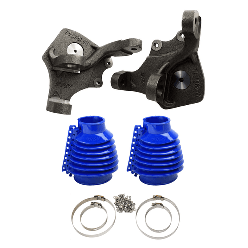 Manga de eixo deslocada VW Fusca e derivados - Suspensão pivô disco 4 furos + coifa de cambio (par)