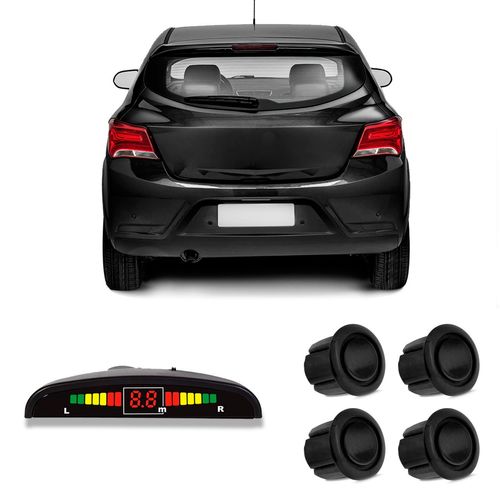 Sensor de Estacionamento Ré 4 Pontos Preto Fosco Roadstar RS104BR