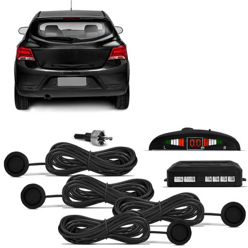 Sensor de Estacionamento Ré Preto First Option 4 Pontos 22mm