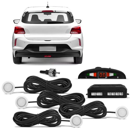 Sensor de Estacionamento Ré Branco First Option 4 Pontos 22mm