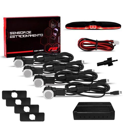 Sensor de Estacionamento Embutido OEM 4 Pontos Prata