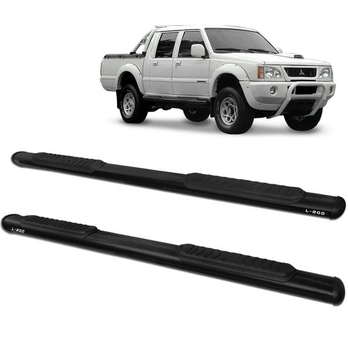 Estribo Lateral L200 GL GLS 1998 a 2005 Oblongo Oval Preto Track