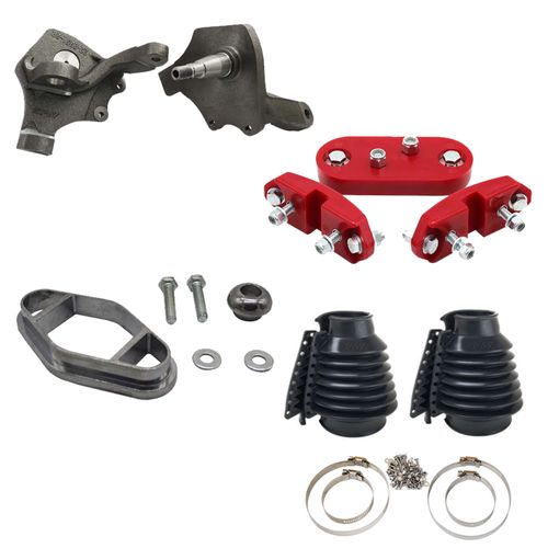 Manga de eixo deslocada pivô disco 4 furos + Kit coxim de motor e câmbio em PU + Câmbio jet + Coifa de câmbio em silicone p/ Fusca