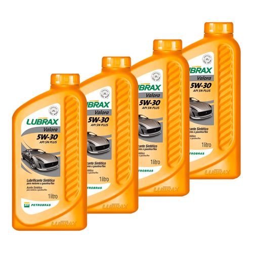 Kit 4 Óleo Lubrificante do Motor Lubrax Valora Plus 5W30 100% Sintético 1L