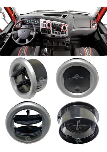 Difusor Saída Ar Ford Cargo 2011-2017 Central Lateral Prata (1)