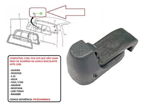 Trava Trinco Vigia Vidro Traseiro Ranger Montana Saveiro G5