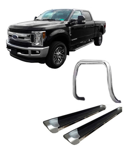 Kit Quebra Mato S/chapa Estribo Personalizado Cromado F250