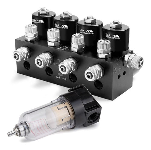 Bloco De Valvulas 8mm P/ Suspensão Ar+brinde Siena G3