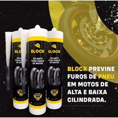 Vacina Block Selante Para Pneus De Moto - 1 Frasco - 300 Ml