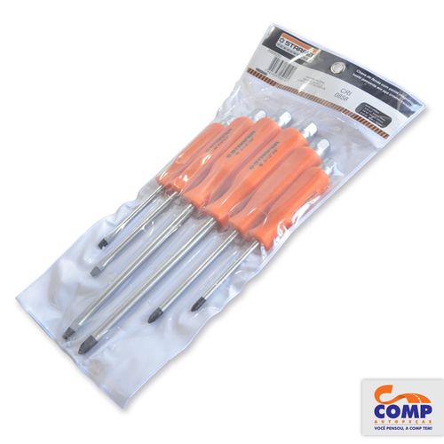 Jogo de Chave Fenda / Phillips STARFER Ponta Magnética Haste Passante Aço Cromo-Vanádio Apertar Desapertar Parafuso 03506282