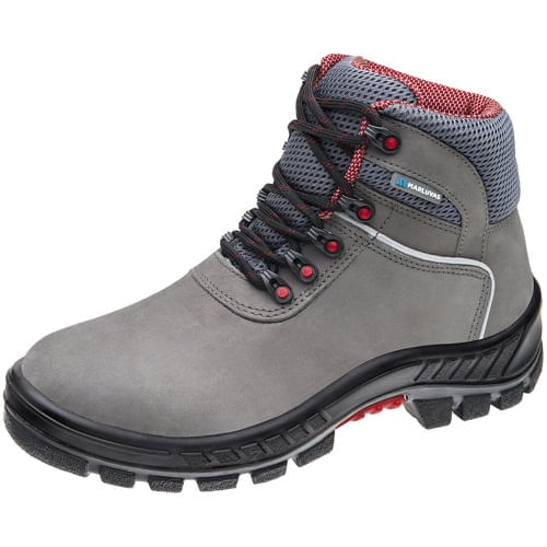 Bota Camurça Bico Plástico Com Cadarço Cinza 39 NABUCK CA41370 Marluvas