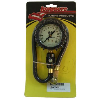 Calibrador Pneu Fluorescente  2-1/2" - 0 - 15 PSI - LONGACRE