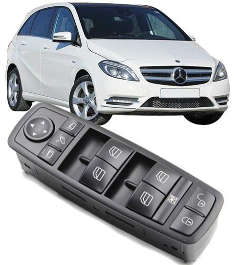 Comando Botao Vidro Eletrico Mercedes B170 B180 B200 de 2005 a 2012 com Rebatimento
