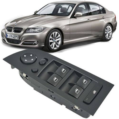 Botão Interruptor Vidro Eletrico Bmw 320i 325i 330i 335i de 2005 À 2012 Preto com Rebatimento