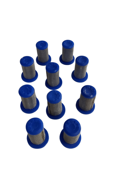 Kit 10 Peneiras Filtro de Bico Para Pulverizadores Azul Malha 50 Com Trama Inox Magnojet