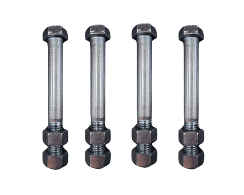 Kit 4 Parafusos de Ferro 7/8" Zincado Com 2 Porcas Para Haste de Subsoladores
