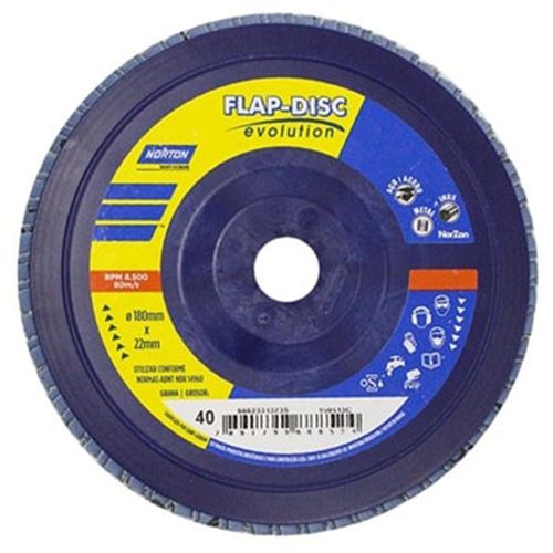 Disco De Lixa Flap-Disc Com Costado Plastico 180 X 22 G-040 - R-822-40-7 - Norton