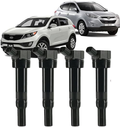 Kit 4 Bobina de Ignição Sportage Ix35 2.0 16V Flex de 2013 À 2016 - 27300-2e300