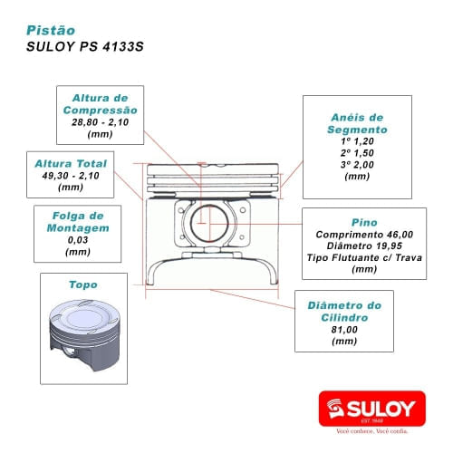 PISTAO - HONDA NEW CIVIC CRV 2.0 16V VTEC FLEX APOS 2013 | USAR APX.AAPM