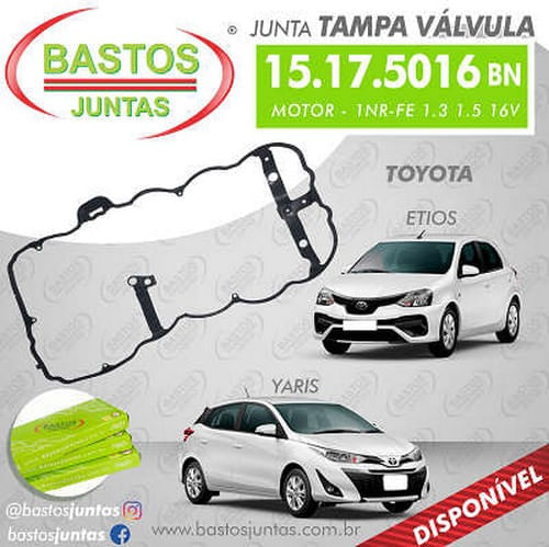JUNTA DA TAMPA DE VALVULA - TOYOTA ETIOS | YARIS 1.3 | 1.5 16V  1NRFE | 2NRFE - JUNTA COL 4 SAIDAS