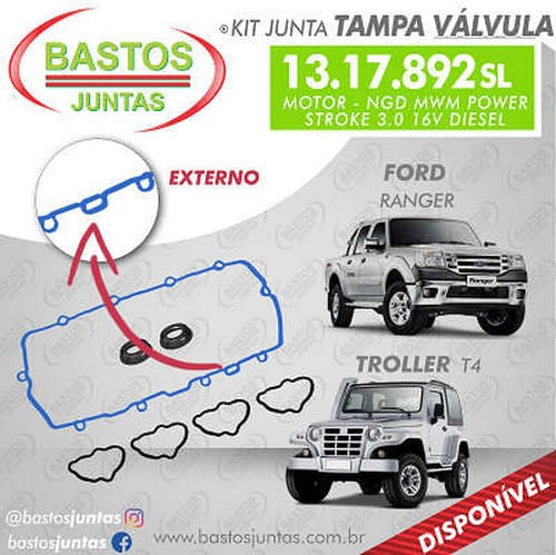 KIT TAMPA VALV - RANGER 3.0 16V POWER STROKE - NGD