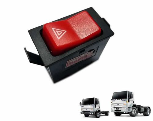 Botão Luz Emergência Pisca Alerta 12V Caminhão Ford Cargo 815 815e 1215 1317e 4030 2628e 4C4513A350AB