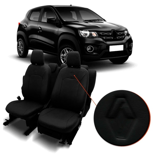 CAPA BANCO COURO KWID 2017 A 2019 PRETO CARRO ECO BRASIL