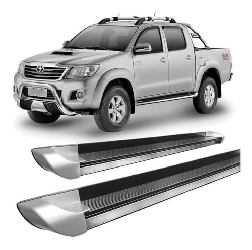 Estribo Hilux 2005 A 2015 Chapa Personalizado Prata C D