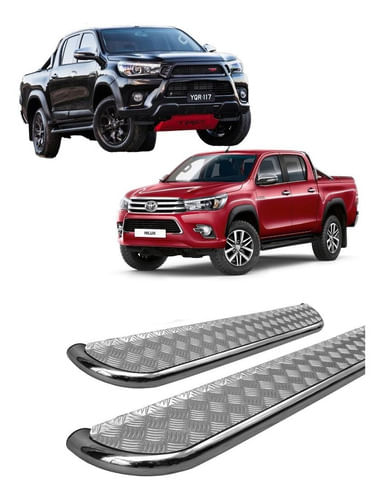 Estribo Hilux 2016 A 2020 Chapa De Aço Cromado C D