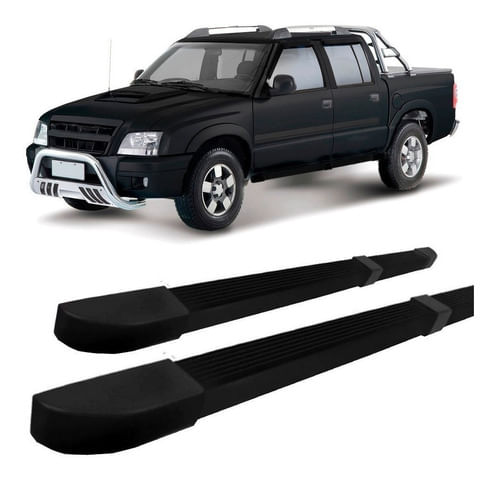 Estribo Alumínio S-10 S10 1995 A 2011 Cabine Dupla Preto