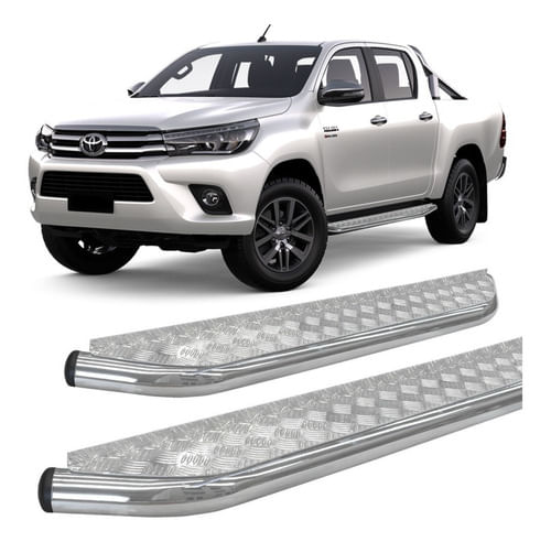 Estribo Chapa De Aço Cromado Hilux 2005 Até 2015