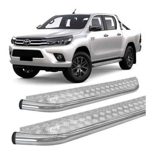 Estribo Chapa Hilux 2016 E 2017 Cabine Dupla Cromado
