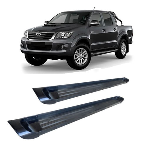 Estribo Hilux 2005 A 2015 Cabine Dupla Alumínio Preto