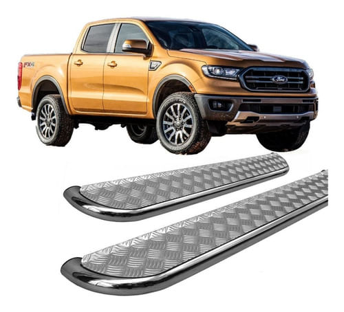 Estribo Ranger 2013 A 2020 Chapa Aço Cromado C D
