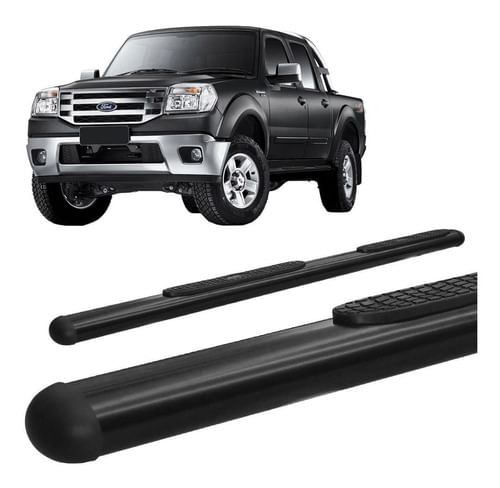 Estribo Ranger Até 2012 Cabine Dupla Oblongo Oval Preto