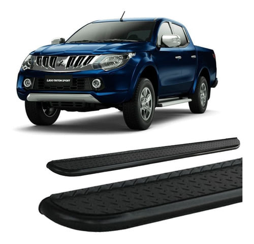 Estribo L-200 Triton 2017 A 2020  Chapa Preta Cabine Dupla