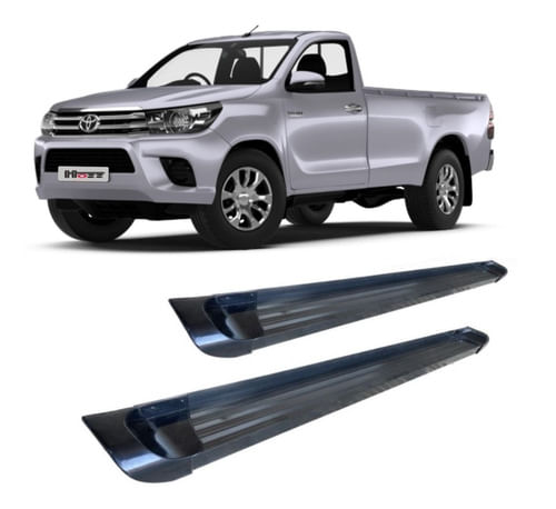 Estribo Lateral Hilux 2005 A 2015 Chapa Alumínio C S Preto