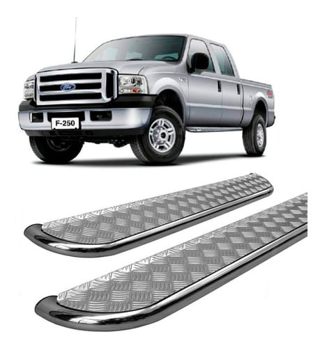 Estribo F-250 Cabine Dupla Chapa Roda A Roda Cromado