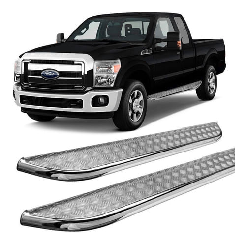 Estribo F-250 Chapa Cabine Simples Roda A Roda Cromado F250