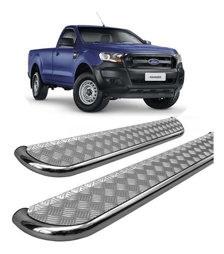 Estribo Ranger 2013 A 2020 Chapa Aço Cromado C S