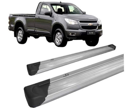 Estribo S10 2012 Ate 2020 Chapa Alumínio Prata C S