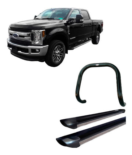 Kit Quebra Mato S/barra Estribo Personalizado Preto F250