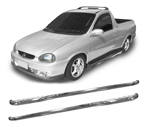 Estribo Tubo Com Chapa Pick-up Corsa Cromado