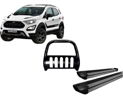 Kit Quebra Mato Estribo Personalizado Ecosport 13/2020 Preto