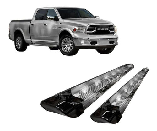 Estribo Personalizado Ponteira Preto Brilhante C Cromado Dodge Ram 12 20