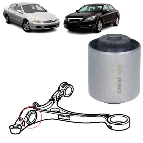 Bucha Bandeja Balança Honda Accord 2.0 2.4 3.0 3.5 2003 a 2012 Inferior Dianteira Central