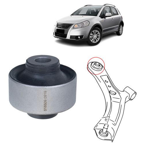 Bucha Bandeja Balança Suzuki SX4 2.0 4X4 2008 a 2014 Dianteira Maior Traseira